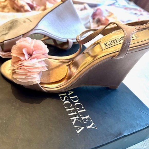 Bagley Mischka pink wedge shoes - Picture 2 of 4